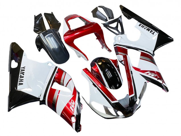 2000-2001 Red White Glossy Black Yamaha YZF 1000 R1 Motorcycle Fairing