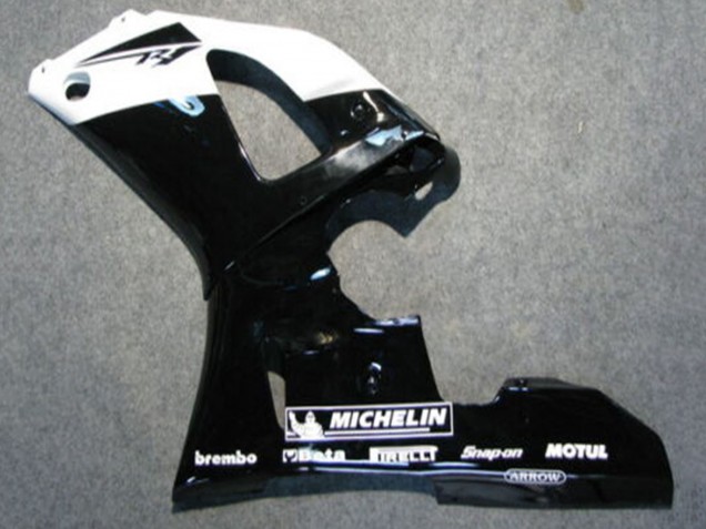 2000-2001 Glossy Black White Michelin Yamaha YZF 1000 R1 Motorcycle Fairings
