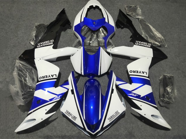 2002-2003 White Blue Matte Black Yamalube Yamaha YZF 1000 R1 Motorcycle Fairings