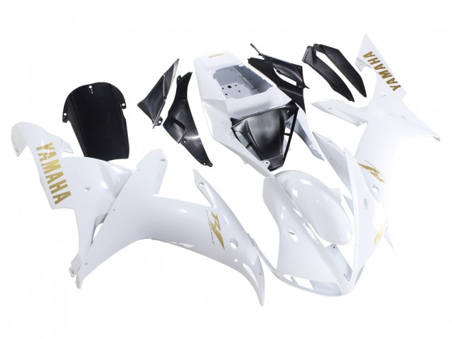2002-2003 White Gold Decals Yamaha YZF 1000 R1 Motorcycle Fairings
