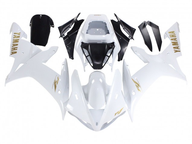2002-2003 White Gold Decals Yamaha YZF 1000 R1 Motorcycle Fairings