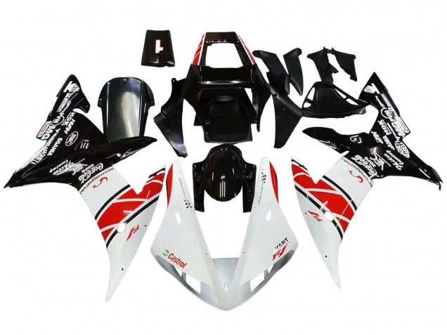 2002-2003 White Red Black Castrol Yamaha YZF 1000 R1 Motorcycle Fairings