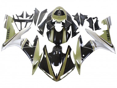 2004-2006 Light Gold White Glossy Black Yamaha YZF 1000 R1 Motorcycle Fairings