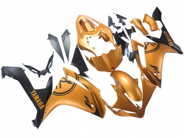 2007-2008 Gold Black Yamaha YZF 1000 R1 Motorcycle Fairings