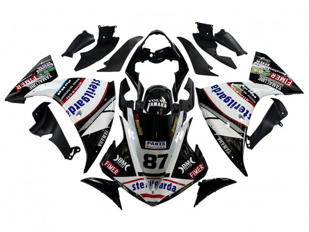 2009-2011 Glossy Black White Red Volvo Fimer Yamalube 87 Yamaha YZF 1000 R1 Motorcycle Fairings