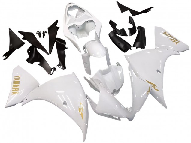 2012-2014 White Gold Decals Yamaha YZF 1000 R1 Motorcycle Fairings