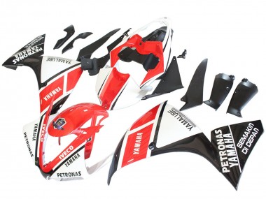 2012-2014 White Red Glossy Black Petronas Yamaha YZF 1000 R1 Motorcycle Fairings