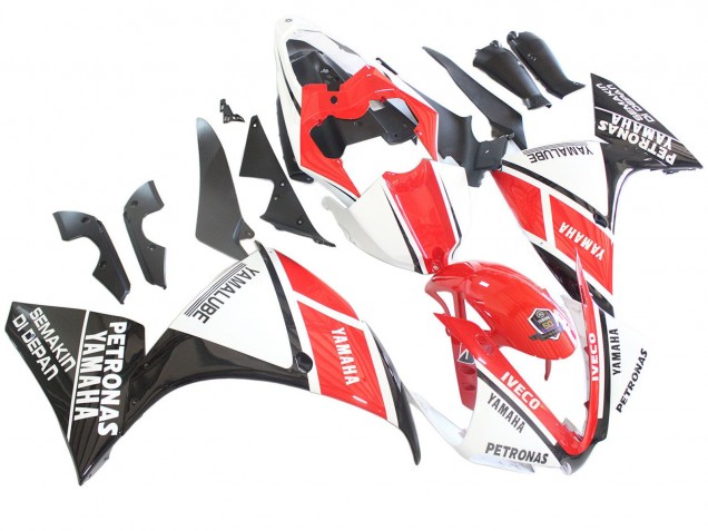 2012-2014 White Red Glossy Black Petronas Yamaha YZF 1000 R1 Motorcycle Fairings