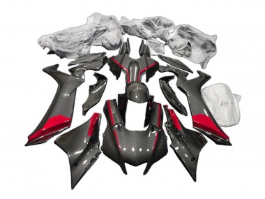 2020-2025 Black Carbon Fiber Red Yamaha YZF 1000 R1 Motorcycle Fairings