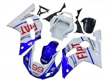 1998-2002 White Blue Red Fiat 99 Yamaha YZF 600 R6 Motorcycle Fairings