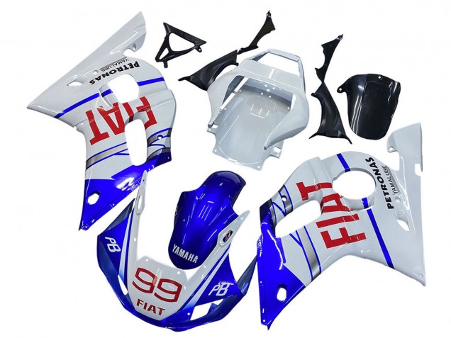1998-2002 White Blue Red Fiat 99 Yamaha YZF 600 R6 Motorcycle Fairings