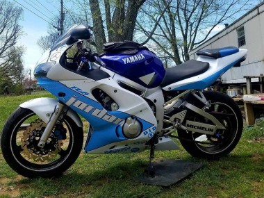 1998-2002 White Blue Jordan Yamaha YZF 600 R6 Motorcycle Fairings