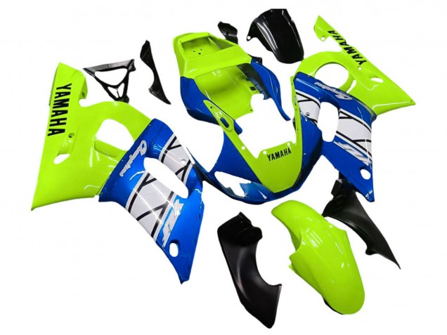 1998-2002 Neon Green Blue White Champions Yamaha YZF 600 R6 Motorcycle Fairings