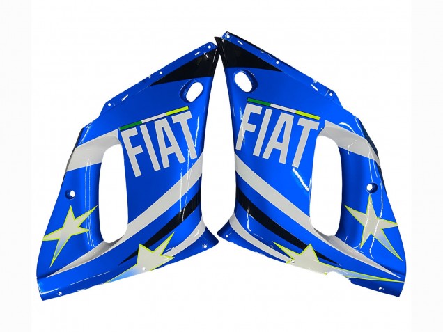 1998-2002 White Blue Neon Yellow Fiat Motul Michelin Yamaha YZF 600 R6 Motorcycle Fairings