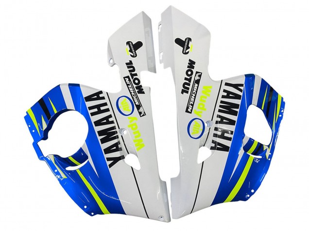 1998-2002 White Blue Neon Yellow Fiat Motul Michelin Yamaha YZF 600 R6 Motorcycle Fairings