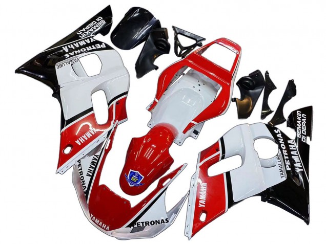 1998-2002 White Red Black Petronas Yamalube 50th Yamaha YZF 600 R6 Motorcycle Fairings
