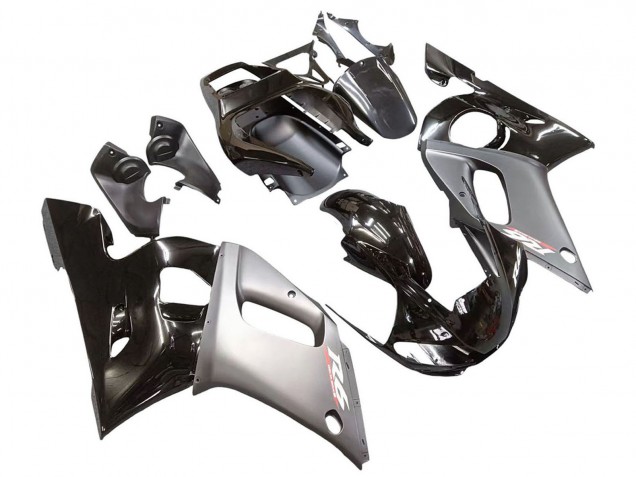 1998-2002 Silver Glossy Black Yamaha YZF 600 R6 Motorcycle Fairings