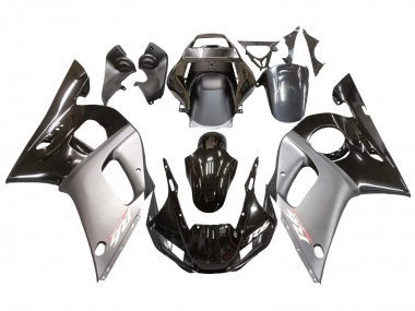 1998-2002 Silver Glossy Black Yamaha YZF 600 R6 Motorcycle Fairings