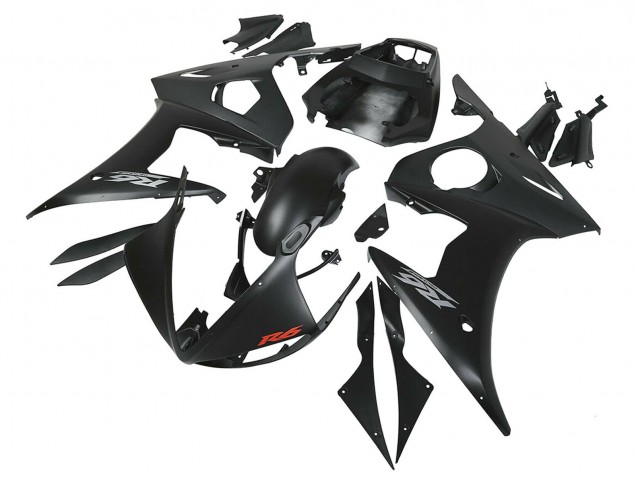 2006-2009 Matte Black Yamaha YZF R6S Motorcycle Fairings