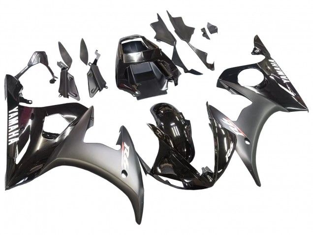 2006-2009 Glossy Black Matte Black White Decals Yamaha YZF R6S Motorcycle Fairings