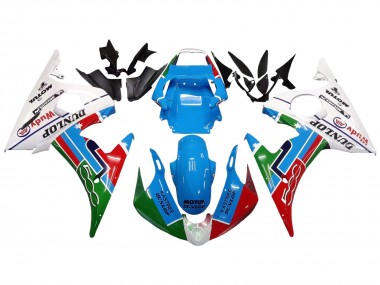 2003-2004 White Blue Green Red Kastinee Dunlop Motul Yamaha YZF R6 Motorcycle Fairings