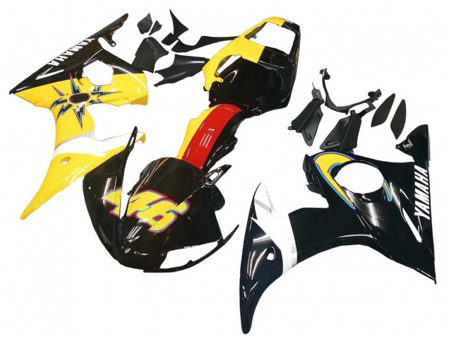 2006-2009 Yellow Red Glossy Black 46 Yamaha YZF R6S Motorcycle Fairings
