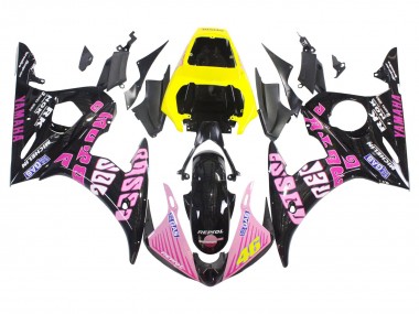 2003-2004 Yellow Pink Glossy Black Rossi Repsol 46 Yamaha YZF R6 Motorcycle Fairings