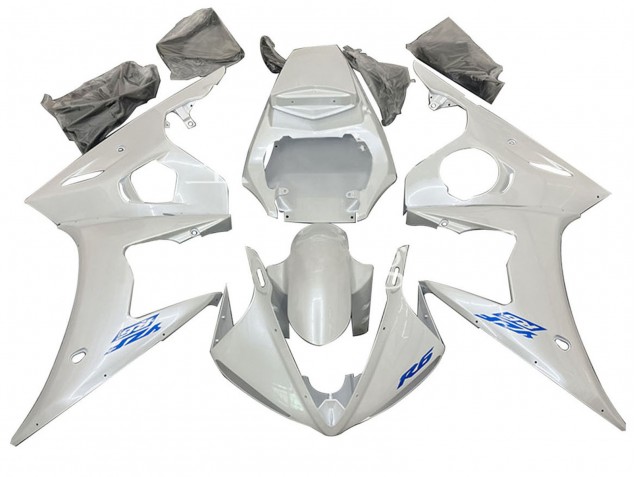 2006-2009 White Yamaha YZF R6S Motorcycle Fairing