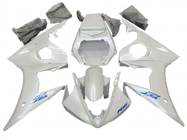 2006-2009 White Yamaha YZF R6S Motorcycle Fairing