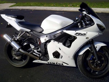 2003-2004 White Black Decals Yamaha YZF R6 Motorcycle Fairings