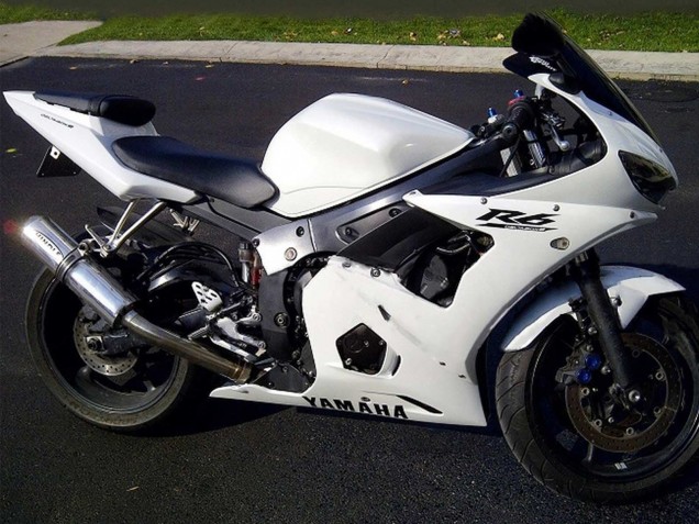 2006-2009 White Black Decals Yamaha YZF R6S Motorcycle Fairings