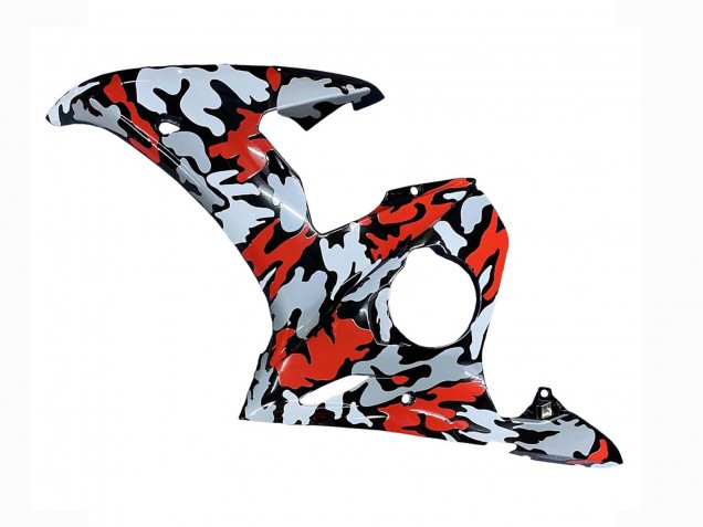 2003-2004 Black Red Grey Camouflage Yamaha YZF R6 Motorcycle Fairings