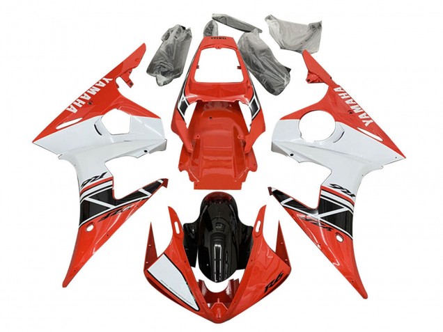 2006-2009 Red White Black Yamaha YZF R6S Motorcycle Fairings