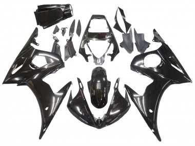 2003-2004 Glossy Black Yamaha YZF R6 Motorcycle Fairings