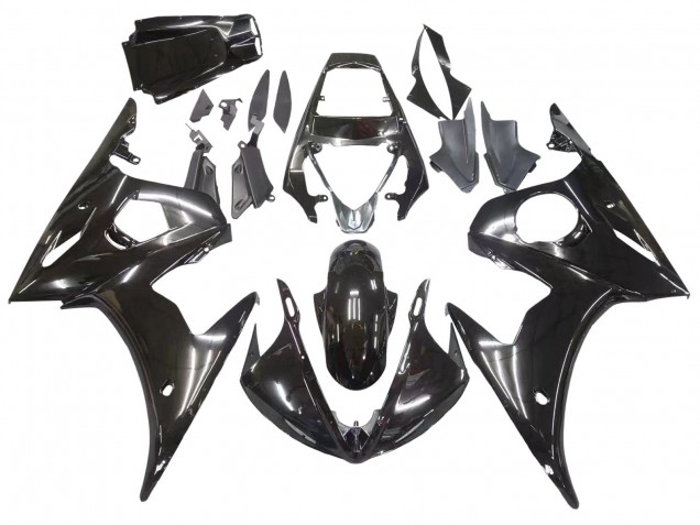 2003-2004 Glossy Black Yamaha YZF R6 Motorcycle Fairings