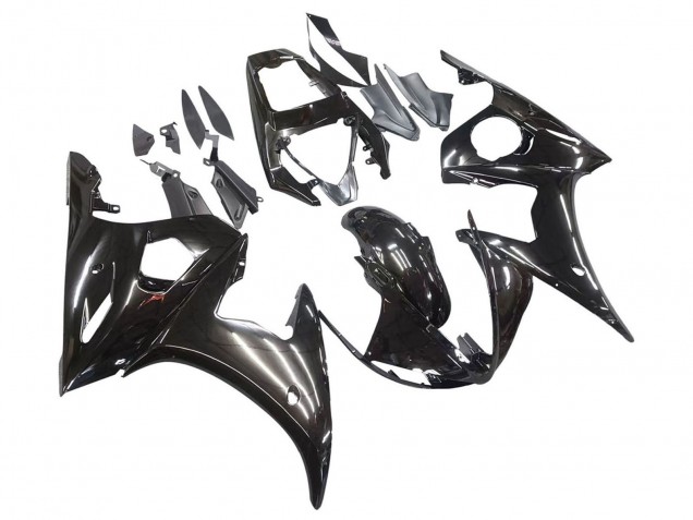 2006-2009 Glossy Black Yamaha YZF R6S Motorcycle Fairings
