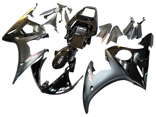 2006-2009 Glossy Black Matte Black Gold Chameleon Yamaha YZF R6S Motorcycle Fairings