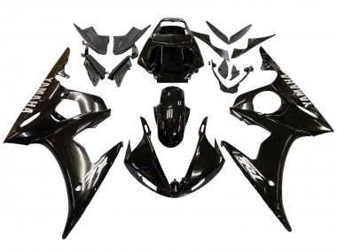 2005 Glossy Black Yamaha YZF 600 R6 Motorcycle Fairings
