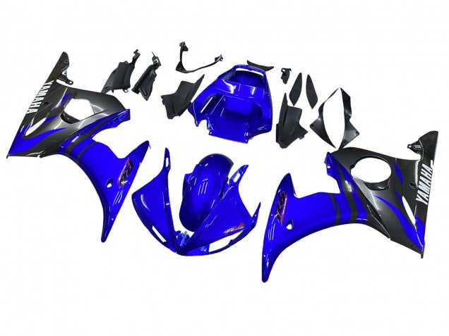 2005 Glossy Blue Black Yamaha YZF 600 R6 Motorcycle Fairings