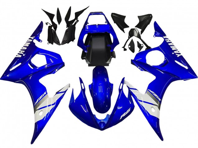 2005 Blue White Yamaha YZF 600 R6 Motorcycle Fairing