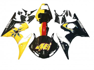 2005 Black Yellow Red 46 Yamaha YZF 600 R6 Motorcycle Fairings