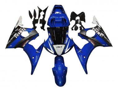 2005 Blue White Black Yamalube Yamaha YZF 600 R6 Motorcycle Fairings