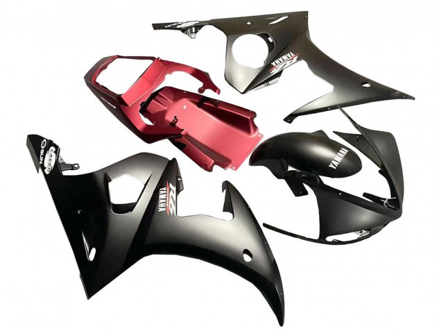 2005 Matte Black Red Yamaha YZF 600 R6 Motorcycle Fairing