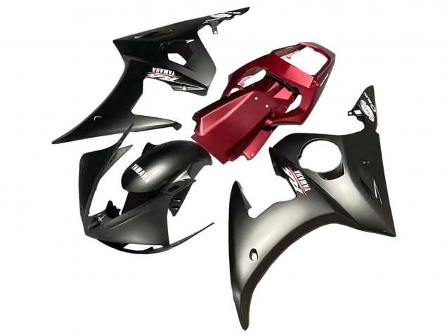 2005 Matte Black Red Yamaha YZF 600 R6 Motorcycle Fairing