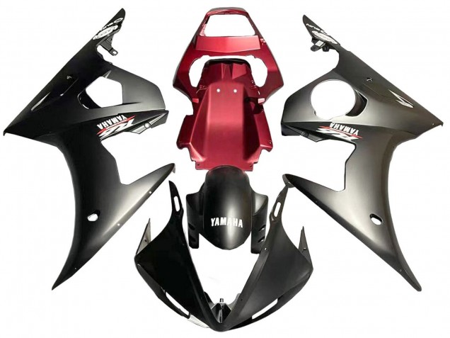 2005 Matte Black Red Yamaha YZF 600 R6 Motorcycle Fairing