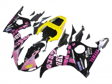 2005 Black Pink Yellow Repsol 46 Yamaha YZF 600 R6 Motorcycle Fairings