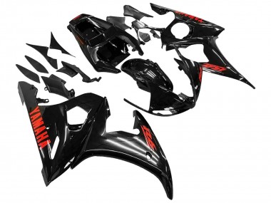 2005 Black Red Yamaha YZF 600 R6 Motorcycle Fairings