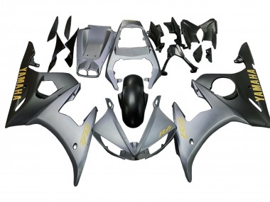 2005 Grey Matte Black Gold Yamaha YZF 600 R6 Motorcycle Fairings
