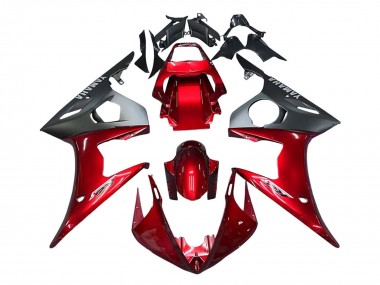 2005 Red Matte Black Yamaha YZF 600 R6 Motorcycle Fairing Kits