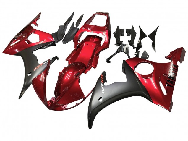 2005 Red Matte Black Yamaha YZF 600 R6 Motorcycle Fairing